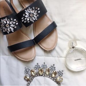 Jeweled Flat Sandals